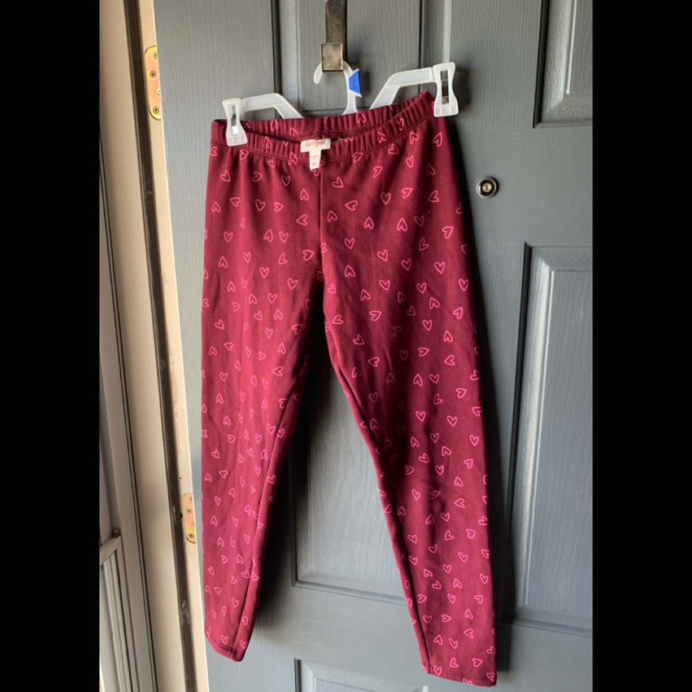 Cat&Jack girls maroon heart pants. XL 14/16